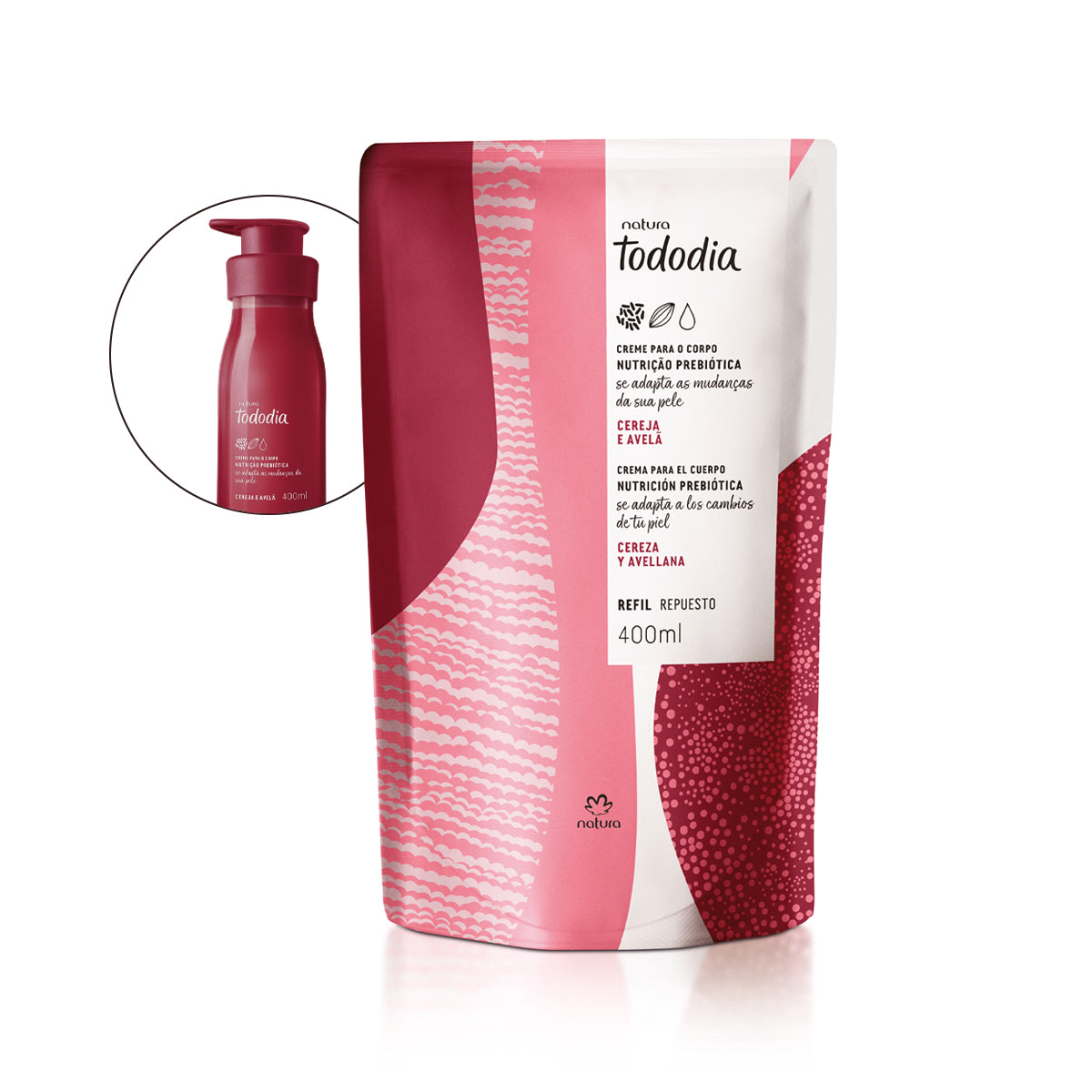 Repuesto Crema Nutritiva para el Cuerpo Tododia Cereza y Avellana Natura