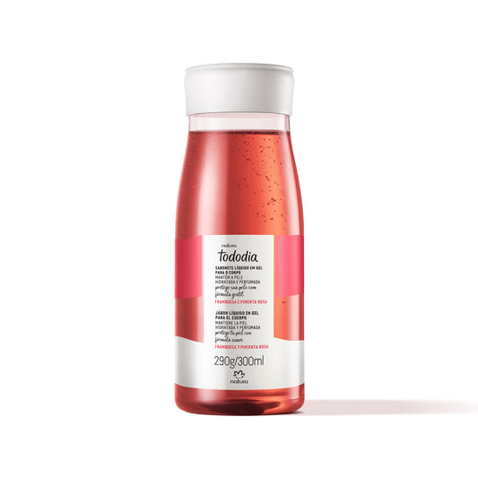 Jabón Líquido en Gel para el Cuerpo Tododia Frambuesa y Pimienta Rosa 300 ml