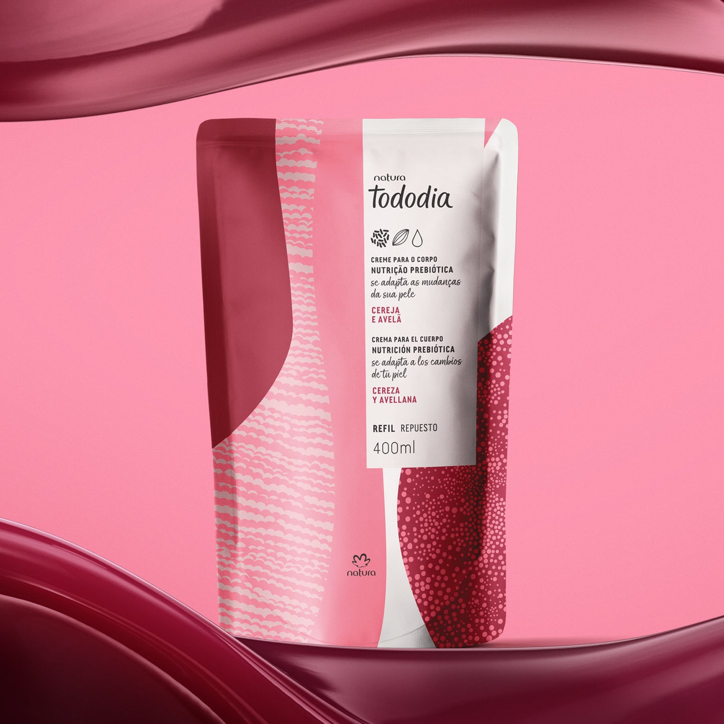 Repuesto Crema Nutritiva para el Cuerpo Tododia Cereza y Avellana Natura