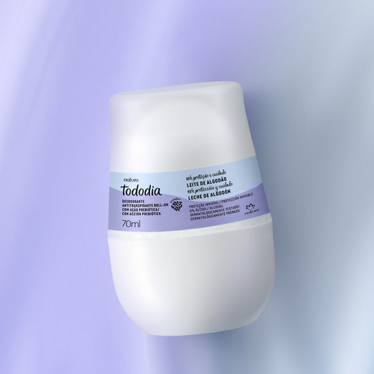 Desodorante antitranspirante roll-on con acción prebiótica Tododia leche de algodón Natura