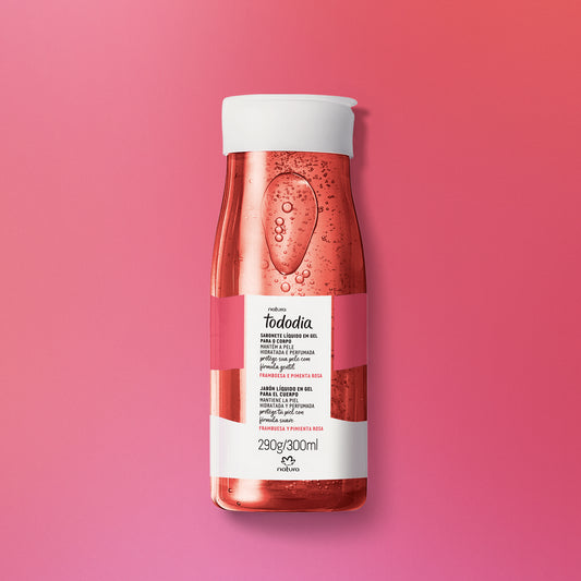 Jabón Líquido en Gel para el Cuerpo Tododia Frambuesa y Pimienta Rosa 300 ml