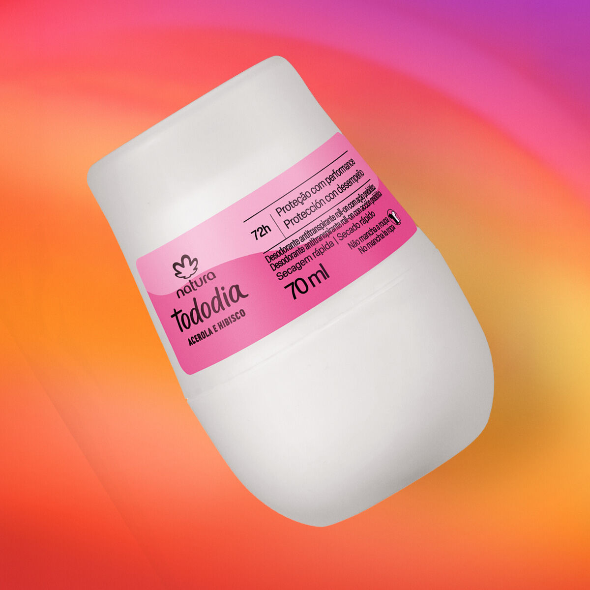 Desodorante Roll On Natura Tododia Acerola e Hibisco, 70 ml